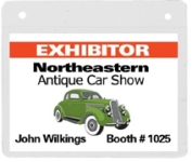 Clear plastic convention badge holder - vertical styles also available